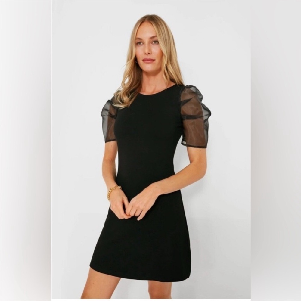 HYACINTH HOUSE Black Tulle Sleeve Darby Dress Size Small